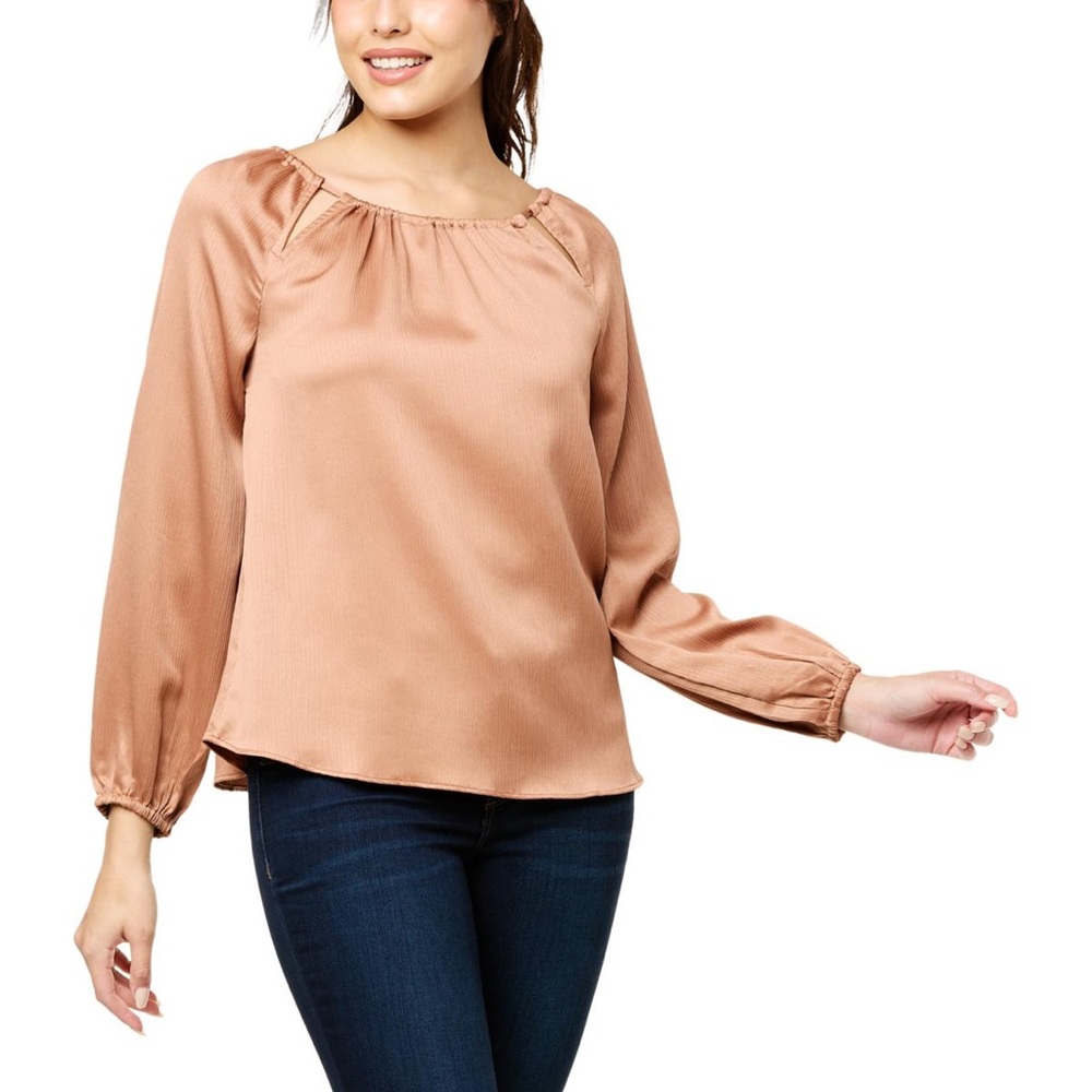 Peach satin blouse